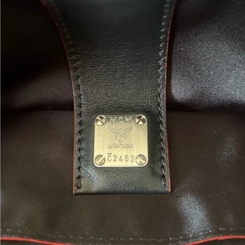 MCM Studded Black Leather laptop bag - Picture 6 of 9